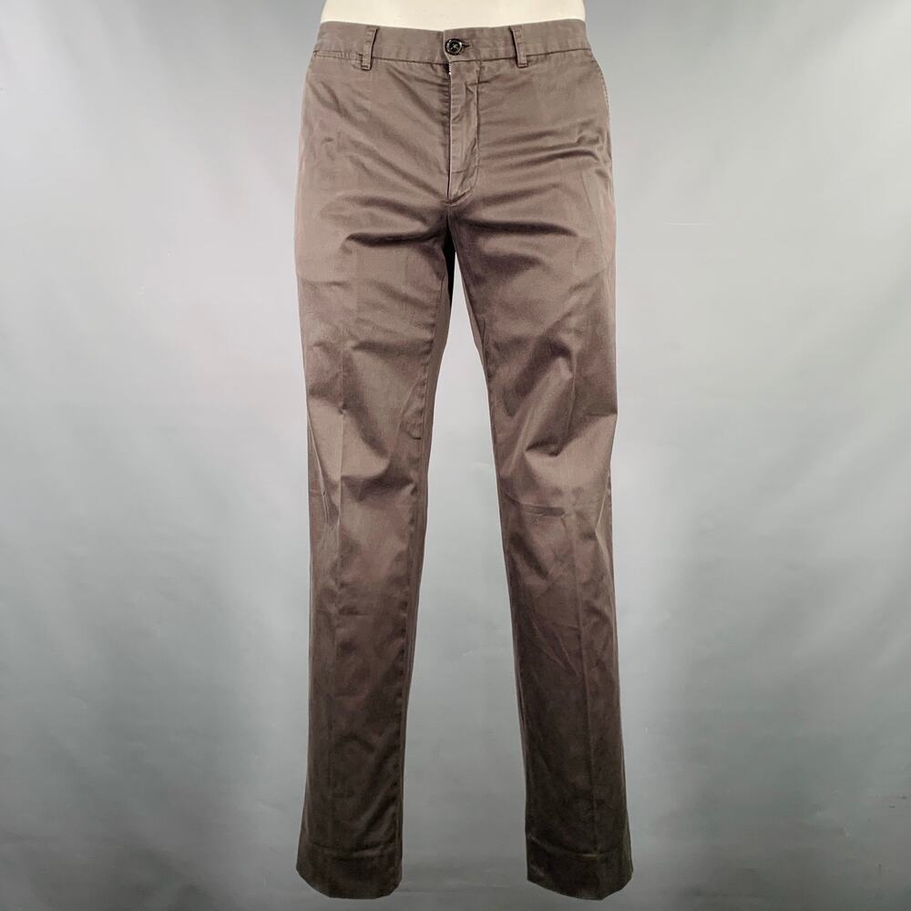 ERMENEGILDO ZEGNA Size 34 Charcoal Grey Cotton Blend Casual Pants